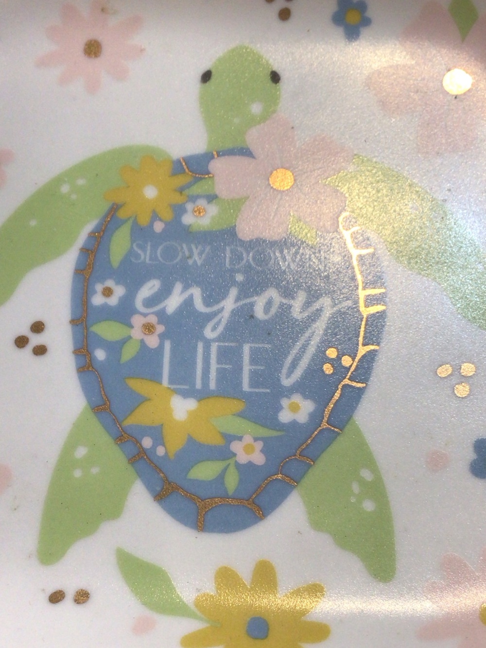 Sea turtle Trinket Dish “Slow Down Enjoy Life “ Pastels and Pretty!